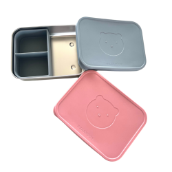 Madkasse b�rne rustfrit st�l med silikone indsats - pink