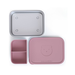Madkasse b�rne rustfrit st�l med silikone indsats - pink