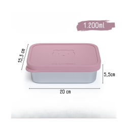 Madkasse b�rne rustfrit st�l med silikone indsats - pink