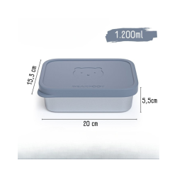 Madkasse rustfrit st�l med silikone indsats - bl�