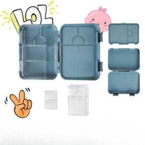 B�rnemadkasse med rum, madkasse, bentoboks - bl�