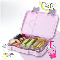 B�rnemadkasse med rum, madkasse, bentoboks - lilla