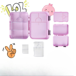 B�rnemadkasse med rum, madkasse, bentoboks - lilla