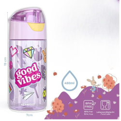 Drikkeflaske b�rn, let vandflaske - klisterm�rke lilla