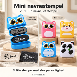 Mini navnestempel 2-i-1