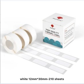 12 X 30 mm Hvid firkantet etiket 